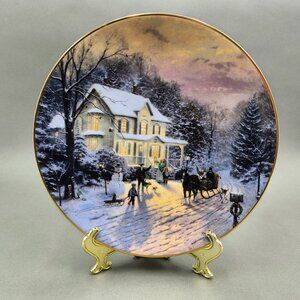 Thomas Kinkade "Sleighride Home" Collector Plate - Home for the Holidays Series